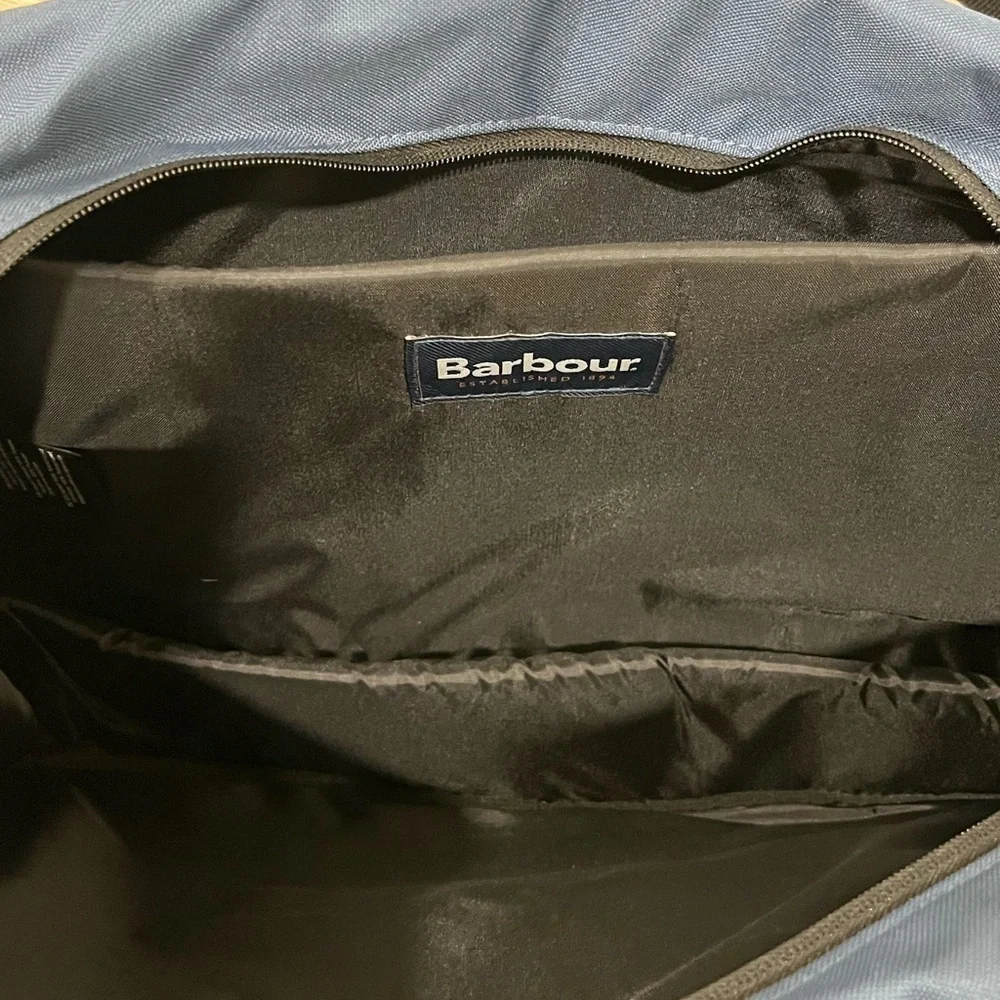 Barbour Arwin Canvas Holdall Duffel Bag Blue Laptop Weekender NEW
